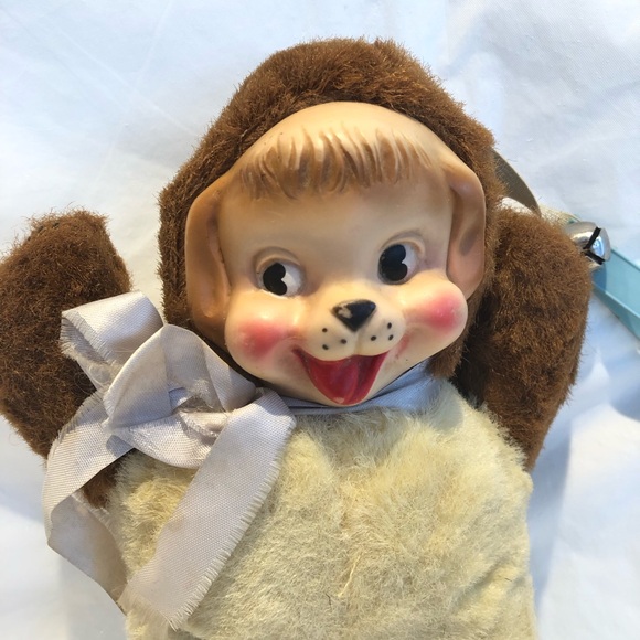 Vintage Rushton Style Rubber Face Dog 9" Plush Doll Puppy 1950s 1960's - Picture 2 of 8